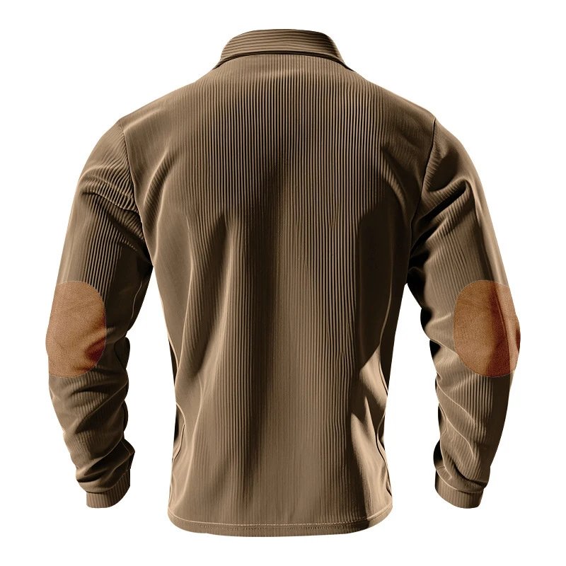 Design Corduroy Polo Shirt with Elbow Patches Black Tops.polo - 36