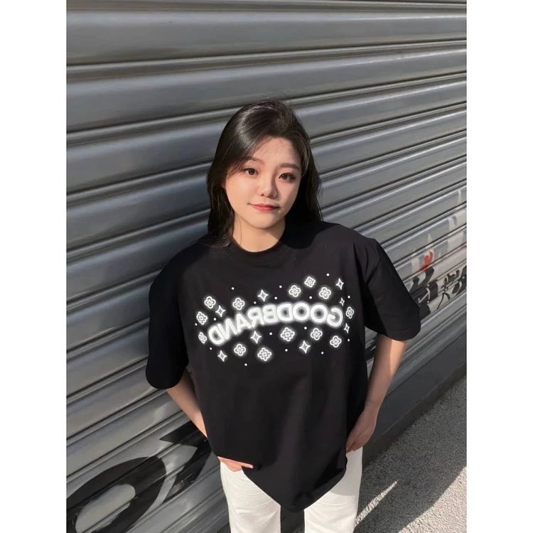 GOOD BRAND Graphic Print Oversized T-Shirt Black - 8