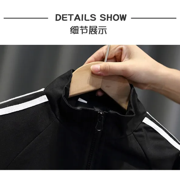 Nike Windbreaker and Track Pants Set Black White Kids Tracksuit - 7