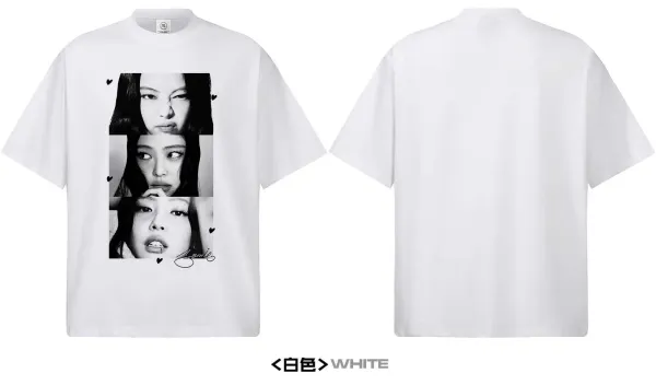 Design Like Jennie Graphic Print Black Oversized T-Shirt - 19