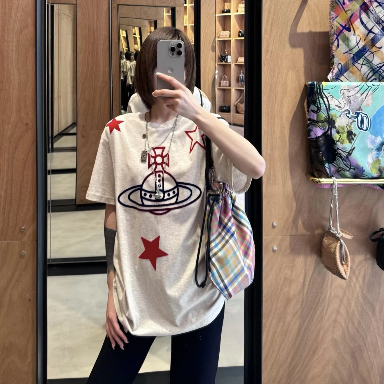 Vivienne Westwood Orb Red Star Off White Graphic T-Shirt