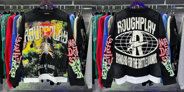 Design Roughplay Bandaid For The Battle Wounds Graphic Oversized Sweatshirt Black Sweater - 1