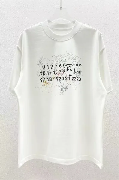 Design Numeric Scatter Print Oversized T-Shirt White - 1
