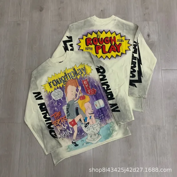 Design Rough Play x Beavis and Butt-Head Graphic Long-Sleeve T-Shirt Multicolor T-Shirts - 1