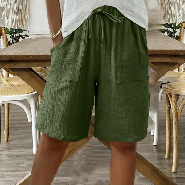 Design Wide-Leg Cargo Shorts Army Green Shorts - 1