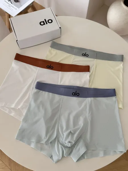 Alo Performance Boxer Briefs in Light Blue, White, Cream, and Brown Underwear - 4