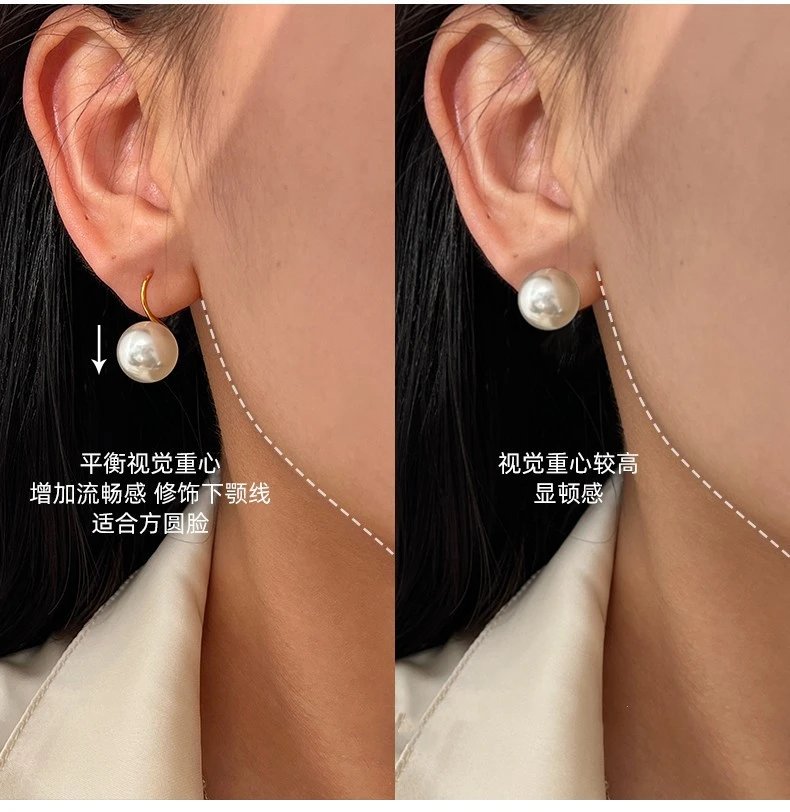 Design Pearl Drop Earrings Gray 10mm Jewelry - 8