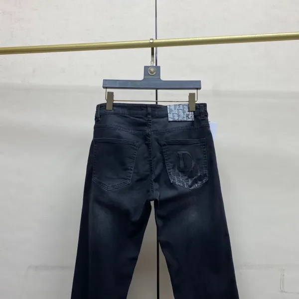 Dior Oblique Print Black Denim Jeans - 8