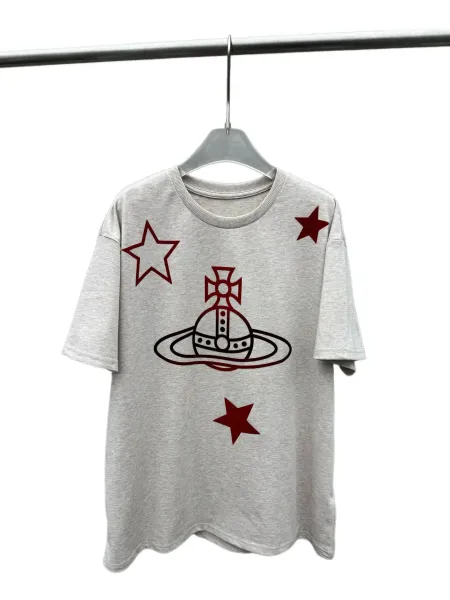 Vivienne Westwood Orb Star Print Beige T-Shirt - 10