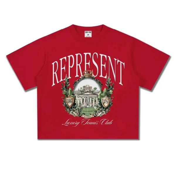 Represent Luxury Tennis Club Cropped Red T-Shirt - 1
