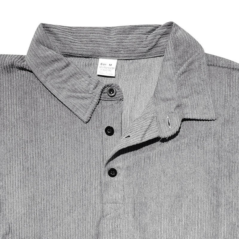 Design Corduroy Polo Shirt with Elbow Patches Black Tops.polo - 42