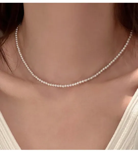 Design Pearl Necklace with Turquoise and Mother-of-Pearl Pendant Gold-Tone Jewelry - 11