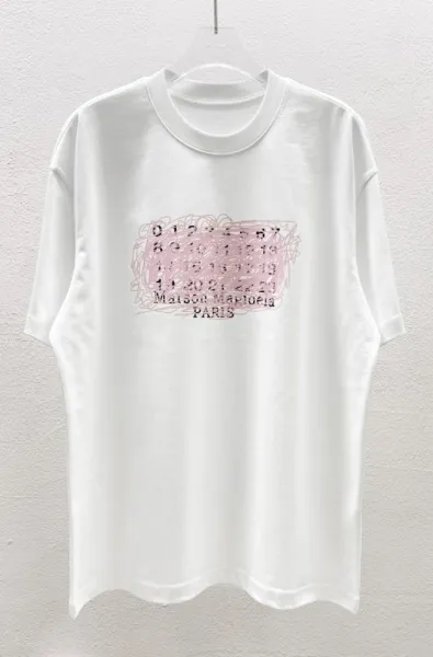 Maison Margiela Scribble Numbers White T-Shirt - 1
