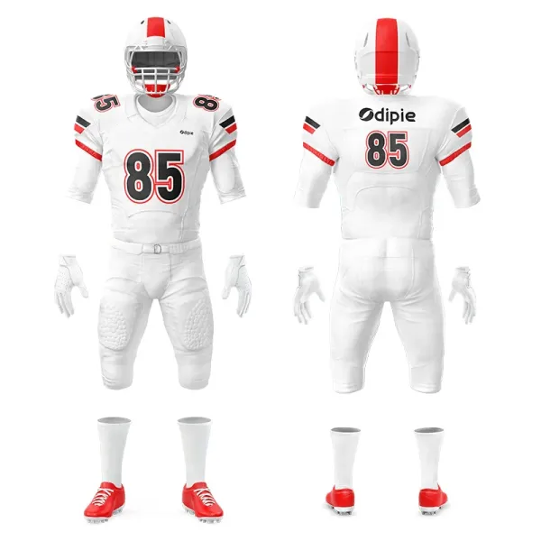 Design Odipe Football Uniform Set White / Red Activewear - 1