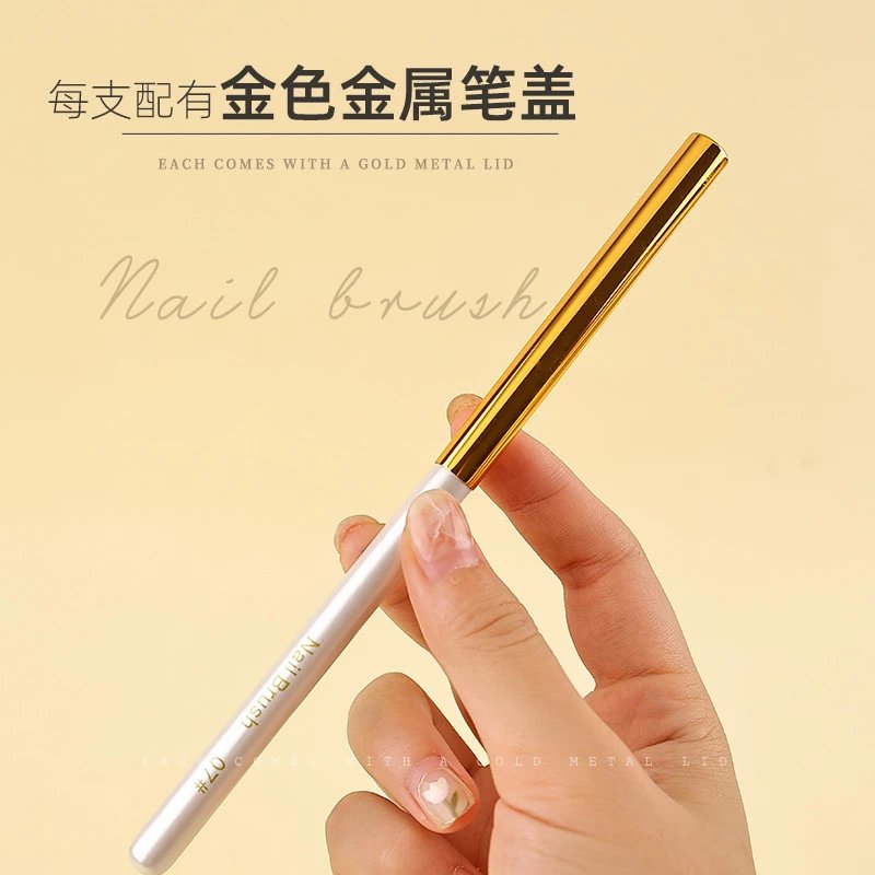 Nail Brush Set White Pearlized Professional Nail Art Kit