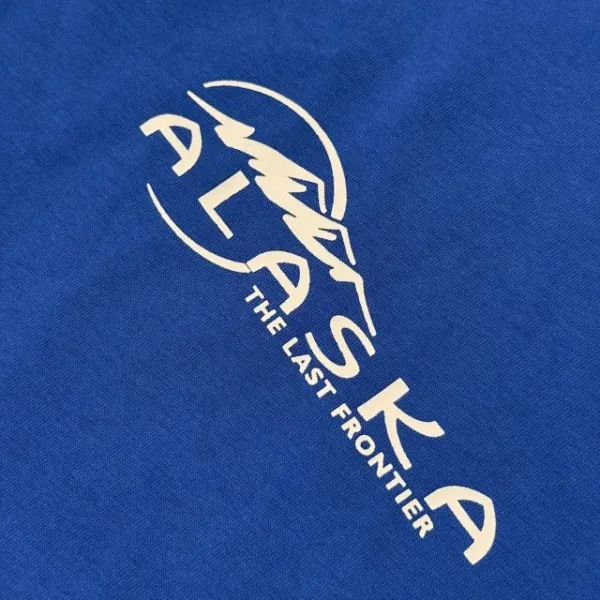 Design Alaska 'The Last Frontier' Graphic T-Shirt Blue T-Shirts - 15