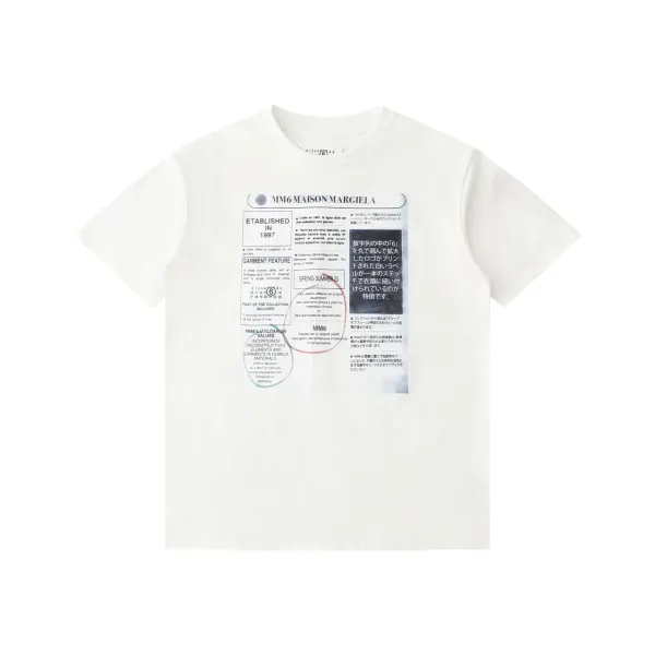 MM6 Maison Margiela Graphic Print White T-Shirt - 1