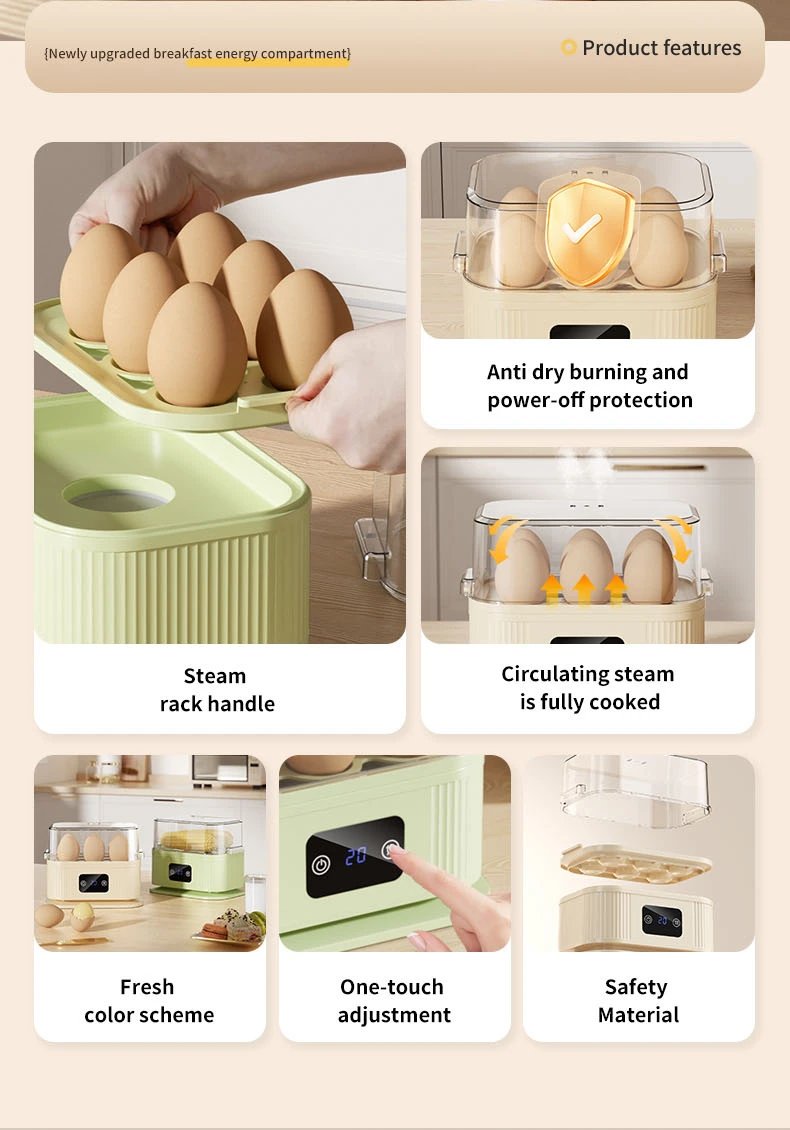 Design Digital Egg Cooker Mint Green Kitchen Appliance Electronics - 4