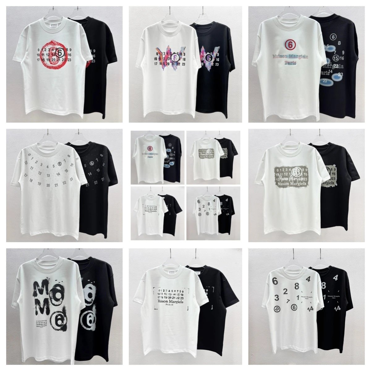 Maison Margiela Logo Print White Black Graphic T-Shirt