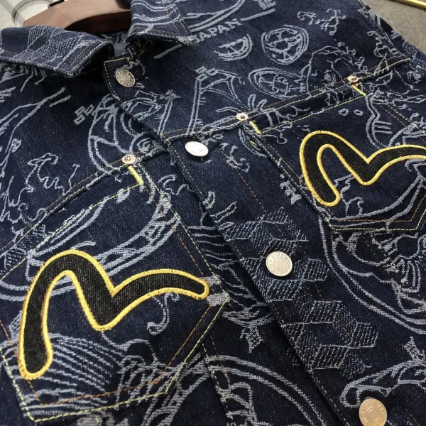 Evisu x Louis Vuitton Denim Jacket Navy Blue with Japanese Motif Print - 11
