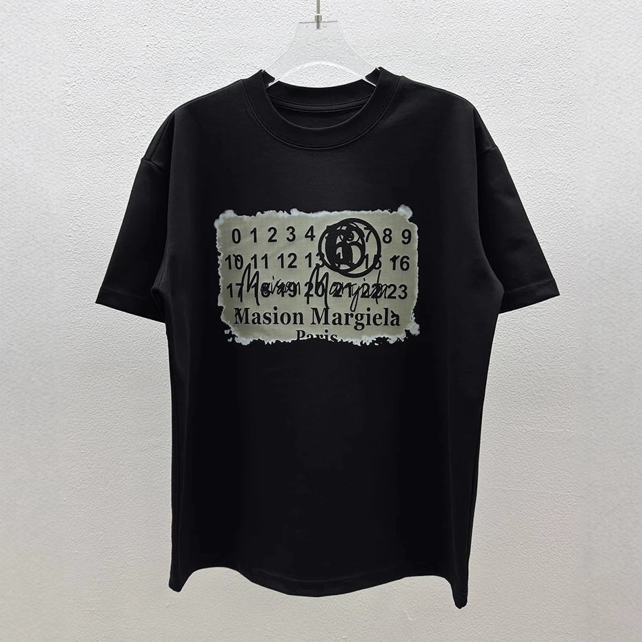 Maison Margiela Logo Print White Black Graphic T-Shirt