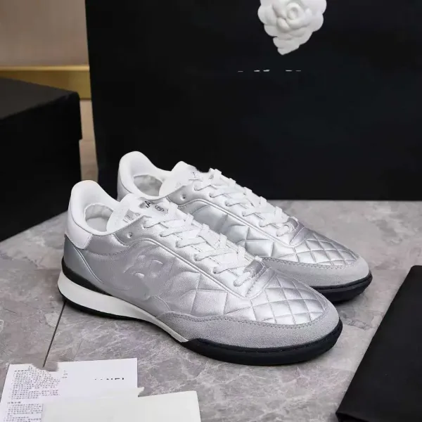 Versace Chain Reaction Gold Quilted Sneakers - 4