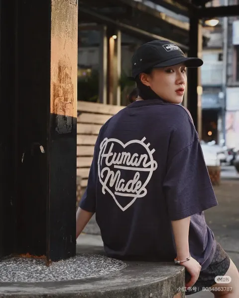 Human Made Heart Logo T-Shirt White and Black - 6