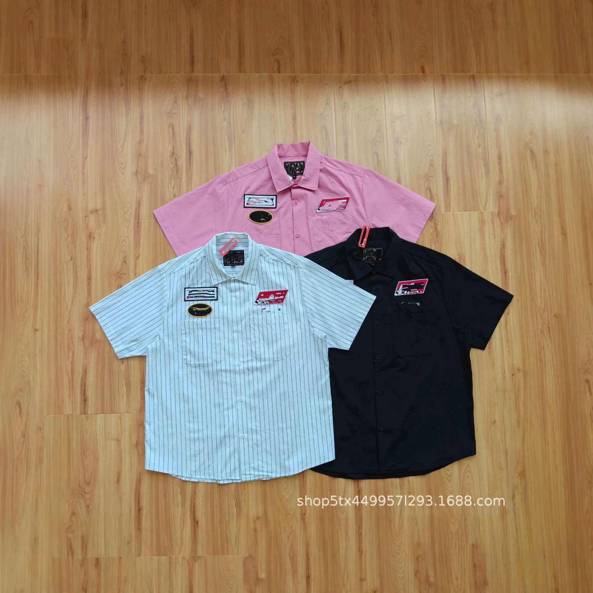 Supreme Leather Logo Stripe Shirt