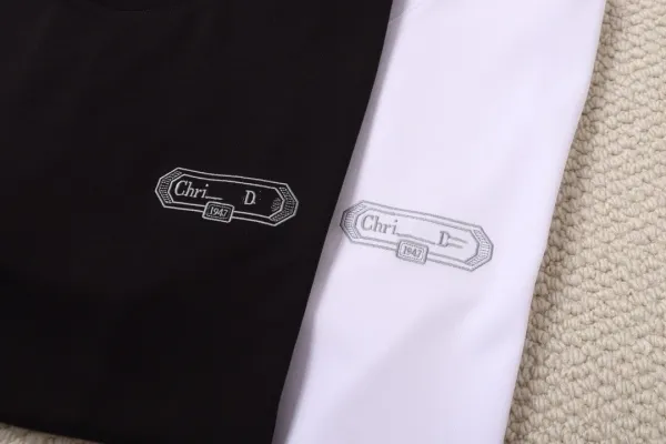 Dior CD Logo Embroidered Black T-Shirt - 6