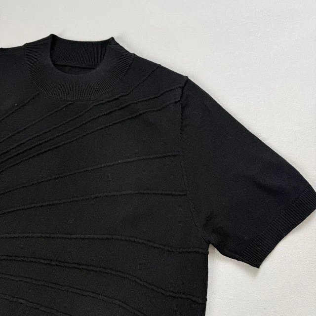 Design Short-Sleeve Turtleneck Sweater Gray - 16