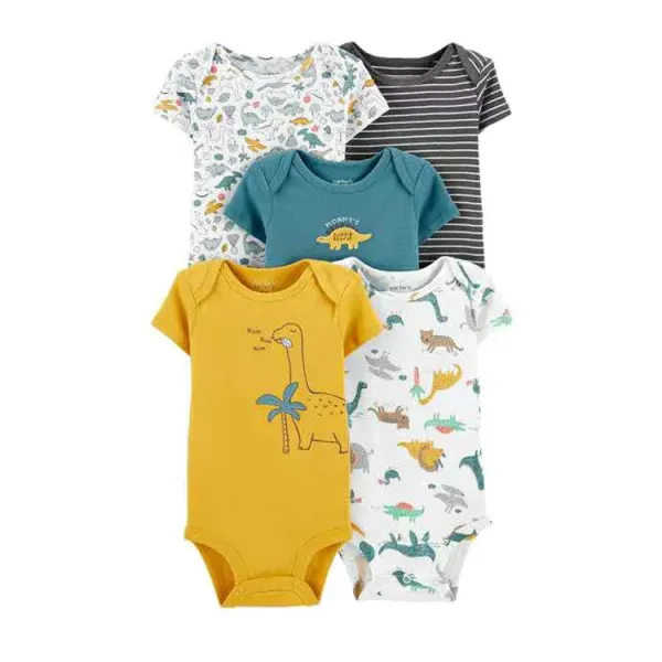 Design Carter's Animal Print Short Sleeve Bodysuits Set Multicolor Baby Onesies Clothing - 50