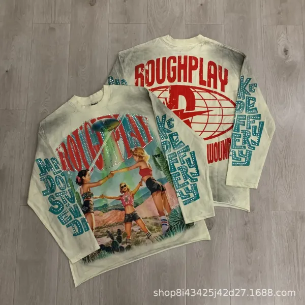 Design Roughplay x Unknown Artist Graphic Long Sleeve T-Shirt Multicolor T-Shirts - 1