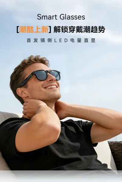 Design BYM AI Smart Glasses Black with Orange Charging Case Eyewear - 2