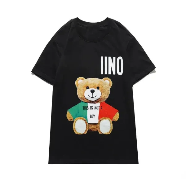 Design INO Bear Graphic Print Black T-Shirt T-Shirts - 7