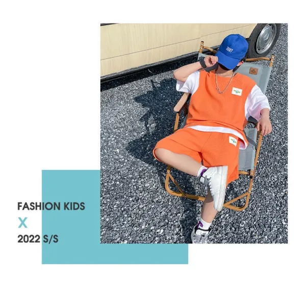 Design Hoewmol Patchwork Knit T-Shirt Set Black / White Sets - 18