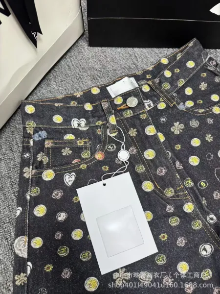 Chanel Print Denim Shorts Multicolor - 11