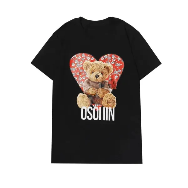 Design INO Bear Graphic Print Black T-Shirt T-Shirts - 15