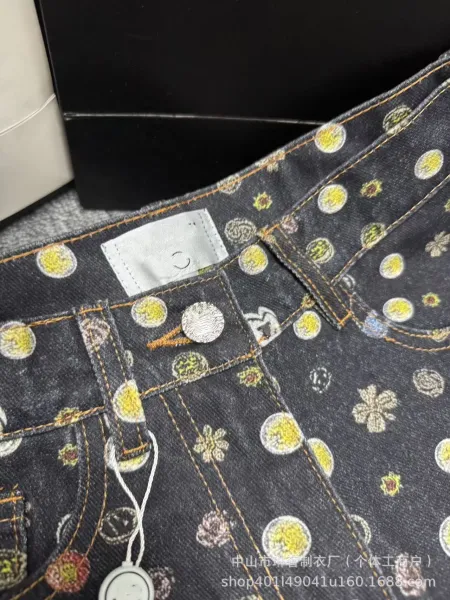 Chanel Print Denim Shorts Multicolor - 14