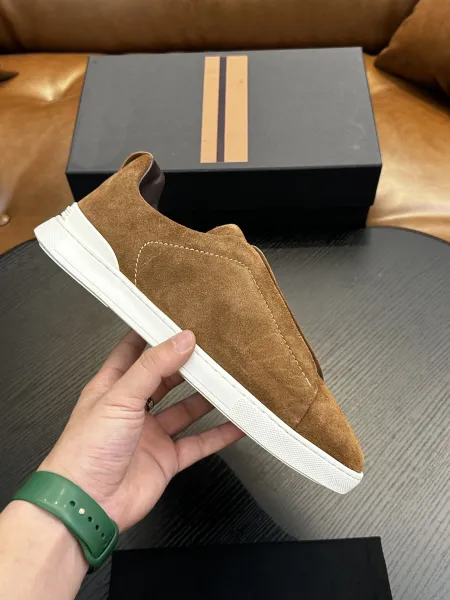 Thom Browne Suede Slip-On Sneakers Brown Casual Shoes - 1