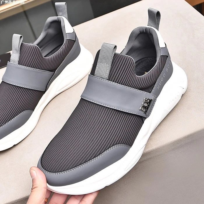 Hugo Boss Slip-On Sneakers Gray and White - 6