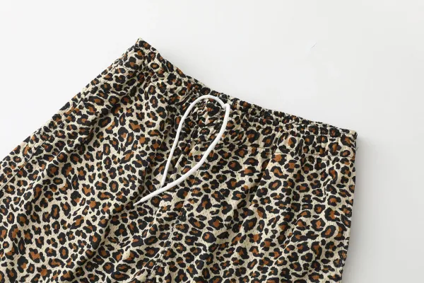 Stussy Leopard Print Drawstring Shorts Multicolor - 24