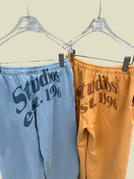 Acne Studios Logo Print Light Blue Sweatpants - 9