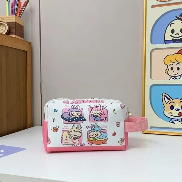 Design SABUBU Cartoon Print Pink Trim Pouch Clutches - 1