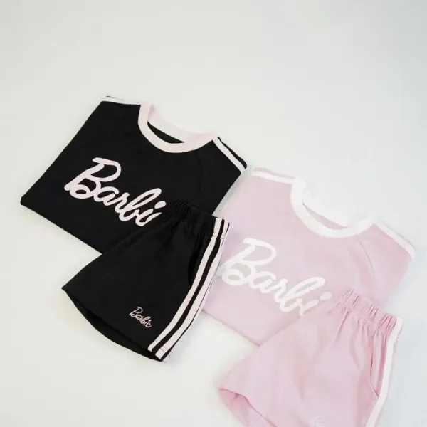 Design Barbie Logo Graphic Set Pink Casual Set Sets - 11