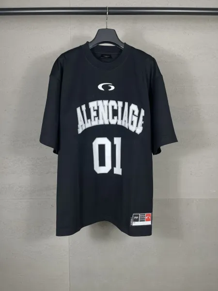 Balenciaga Alenciage 01 Black Jersey T-Shirt - 1