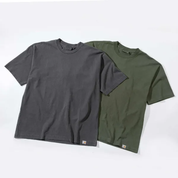 Carhartt Work In Progress Logo Print Oversized T-Shirt Army Green - 5