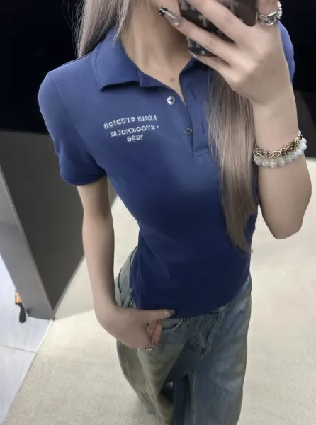 Acne Studios Stockholm 1996 Polo Navy Polo Shirt - 2