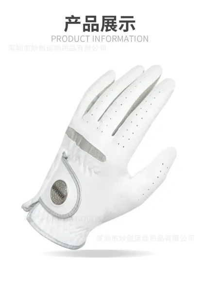 Design GVOLVLR Golf Glove White Perforated Leather Leather Gloves - 1