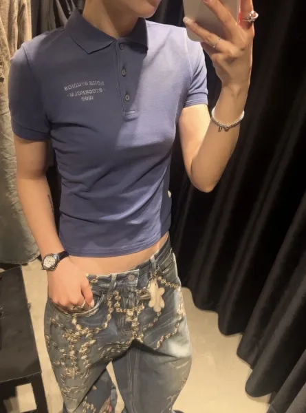 Acne Studios Stockholm 1996 Polo Navy Polo Shirt - 7