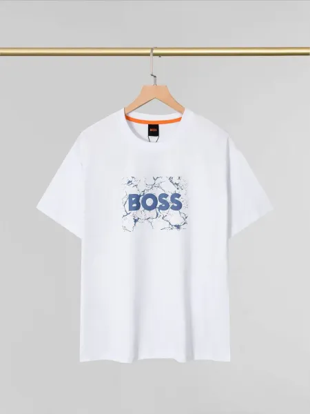Hugo Boss Cracked Logo White T-Shirt - 1